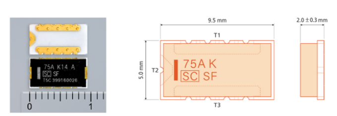 A diagram introducing Dexerials' surface mount fuse "SFK 75A Series"