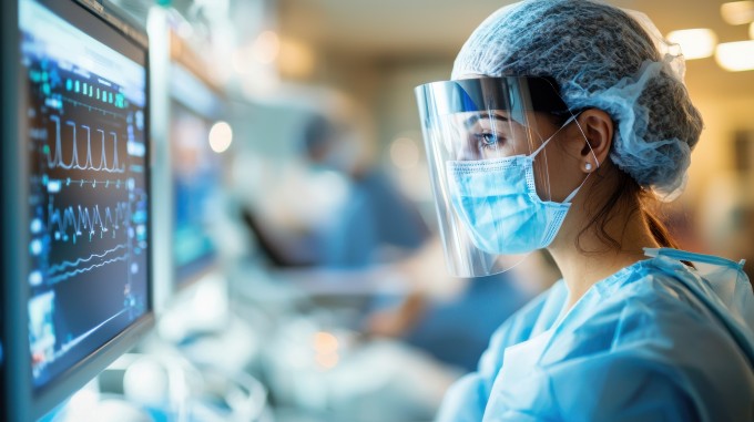 フェイスシールドを装着したイメージ図